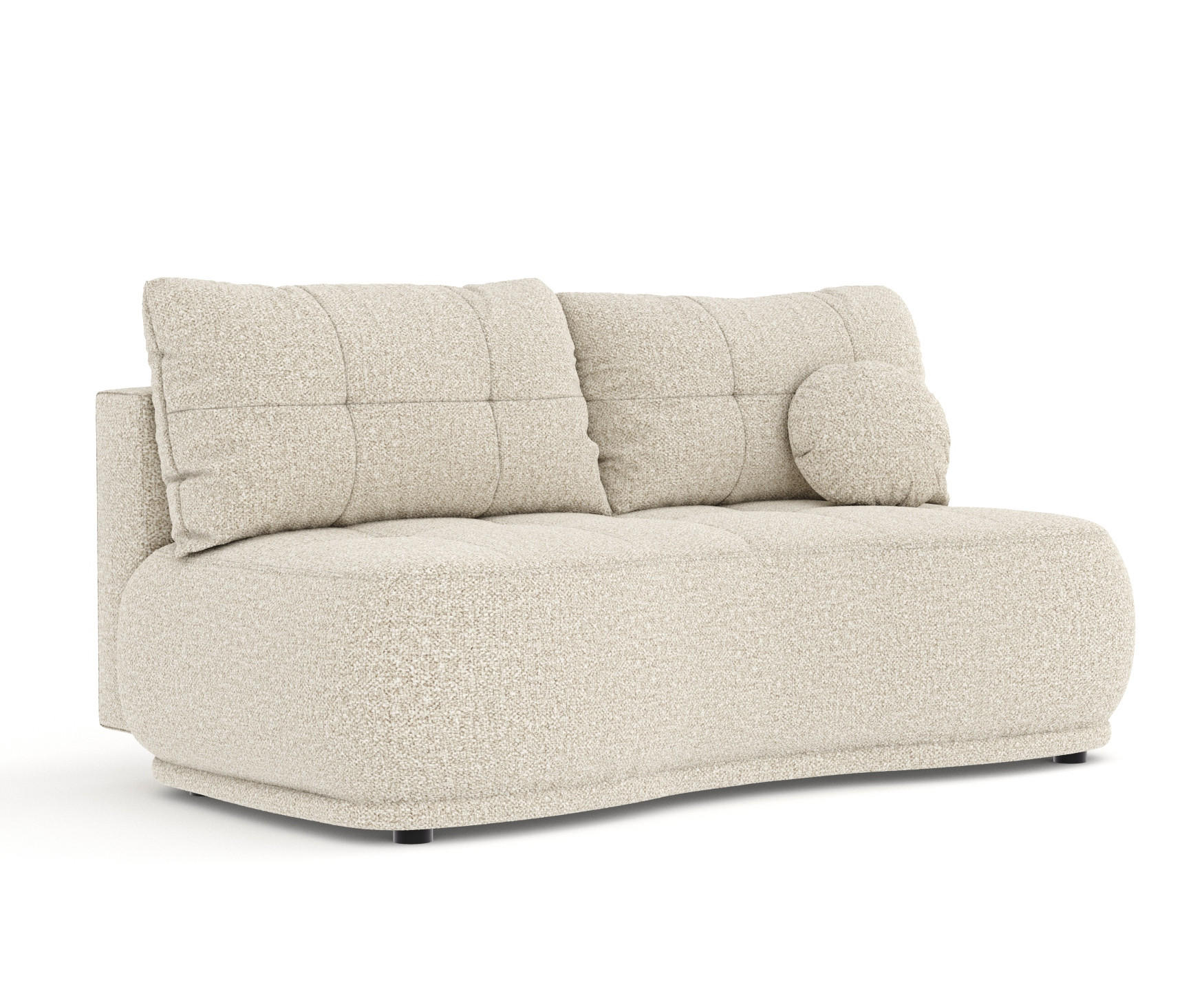 SCHLAFSOFA Cirrus Beige Plüschstoff - Beige/Schwarz, Holz/Holzwerkstoff (206/95/105cm) - Maison de Reve