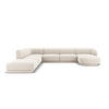 PANORAMASOFA links Miley aus Samt leichtes beige 6 Sitzplätze - Beige, Textil (255/70/330cm) - Micadoni