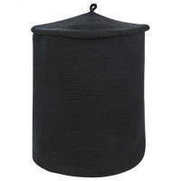 KORB mit Deckel Baumwolle schwarz Silopi - Schwarz, Textil (44/52/44cm) - Beliani