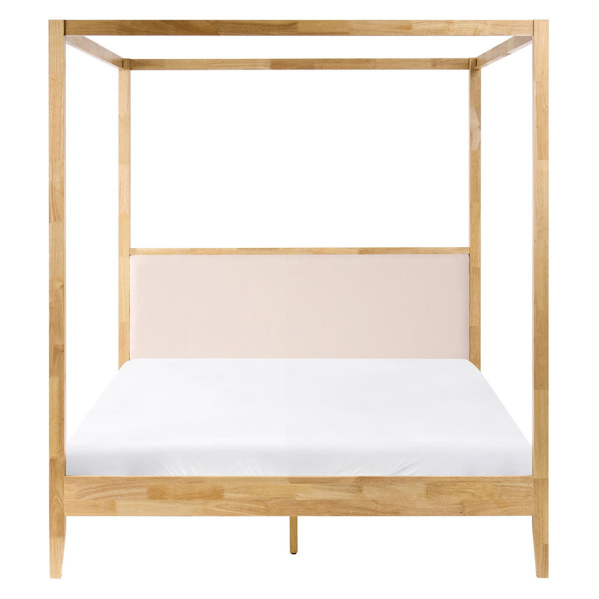 HIMMELBETT Holz 160/200 cm Hellbraun Haillicourt - Hellbraun/Beige, Holz (160/200cm) - Beliani