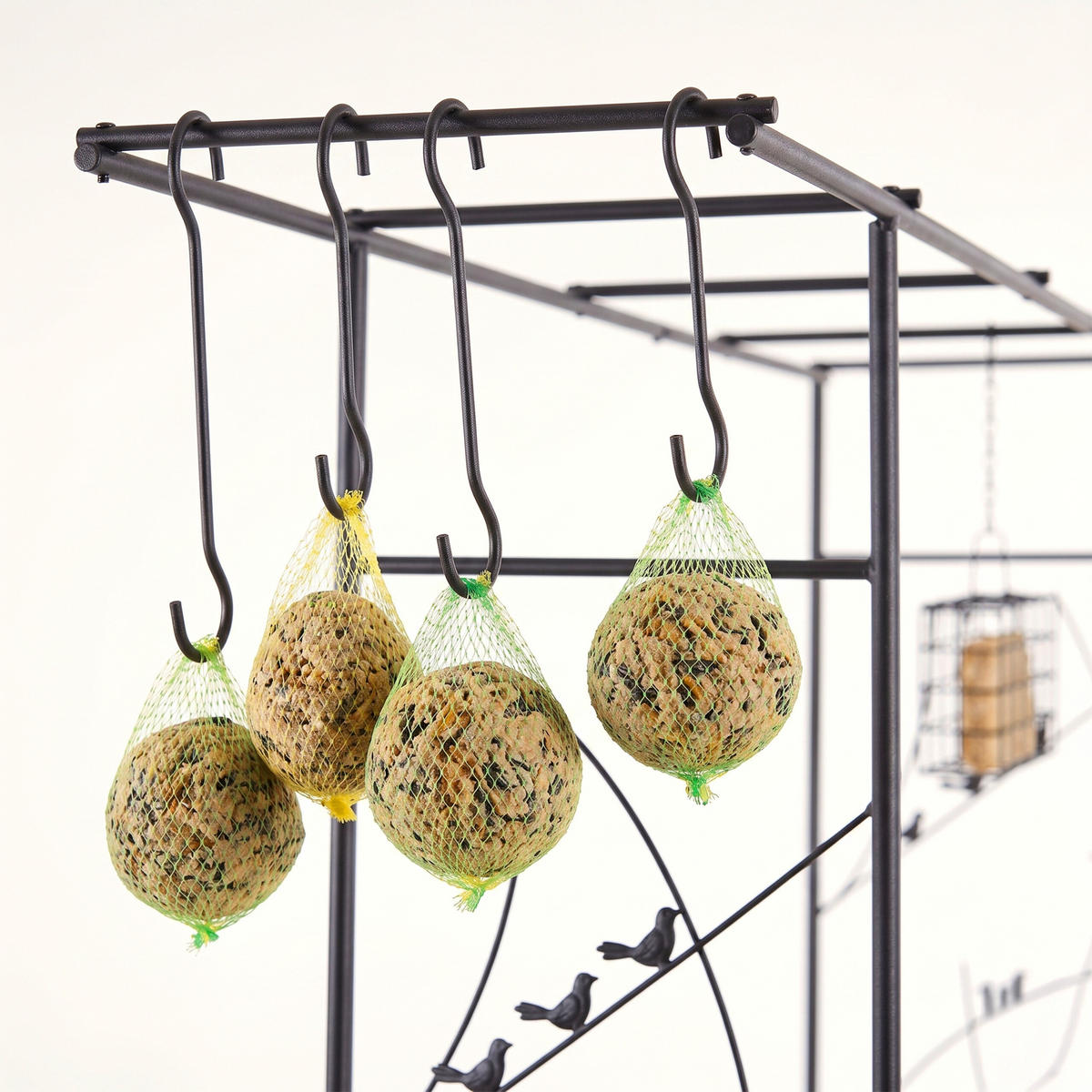 OBLOUK růží – ptačí ráj - černá, kov/plast (210/208/50cm) - Relaxdays