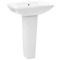 WASCHBECKEN Freistehendes Mit Säule Keramik Weiss 580/470/200 Mm - Weiß, Keramik (47/20/58cm) - vidaXL