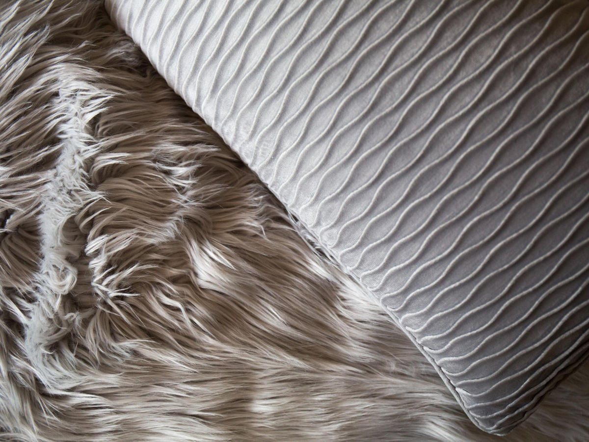 PREGRINJALO siva 200 x 220 cm Delice - siva, tekstil (200/220cm) - Beliani