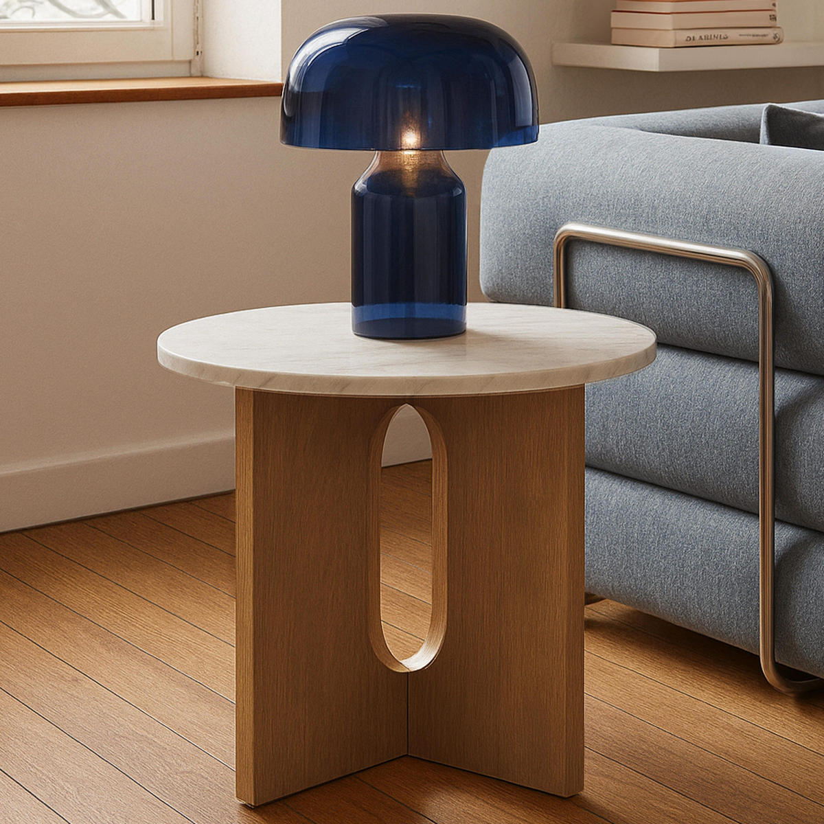 COUCHTISCH, helles Holzeffekt - Beige, Holz (50/50/40cm) - Oviala