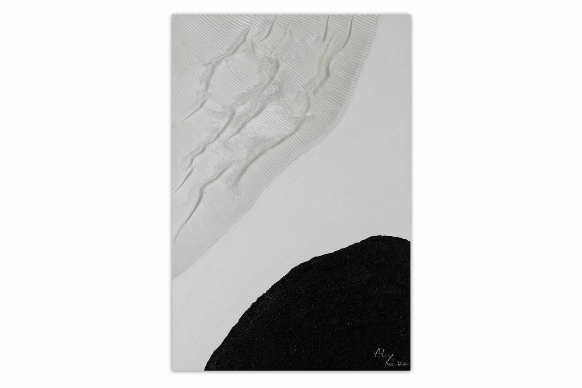 ACRYLBILD HANDGEMALT 60/90 cm - Schwarz, Holz/Textil (1.4/90cm) - KUNSTLOFT