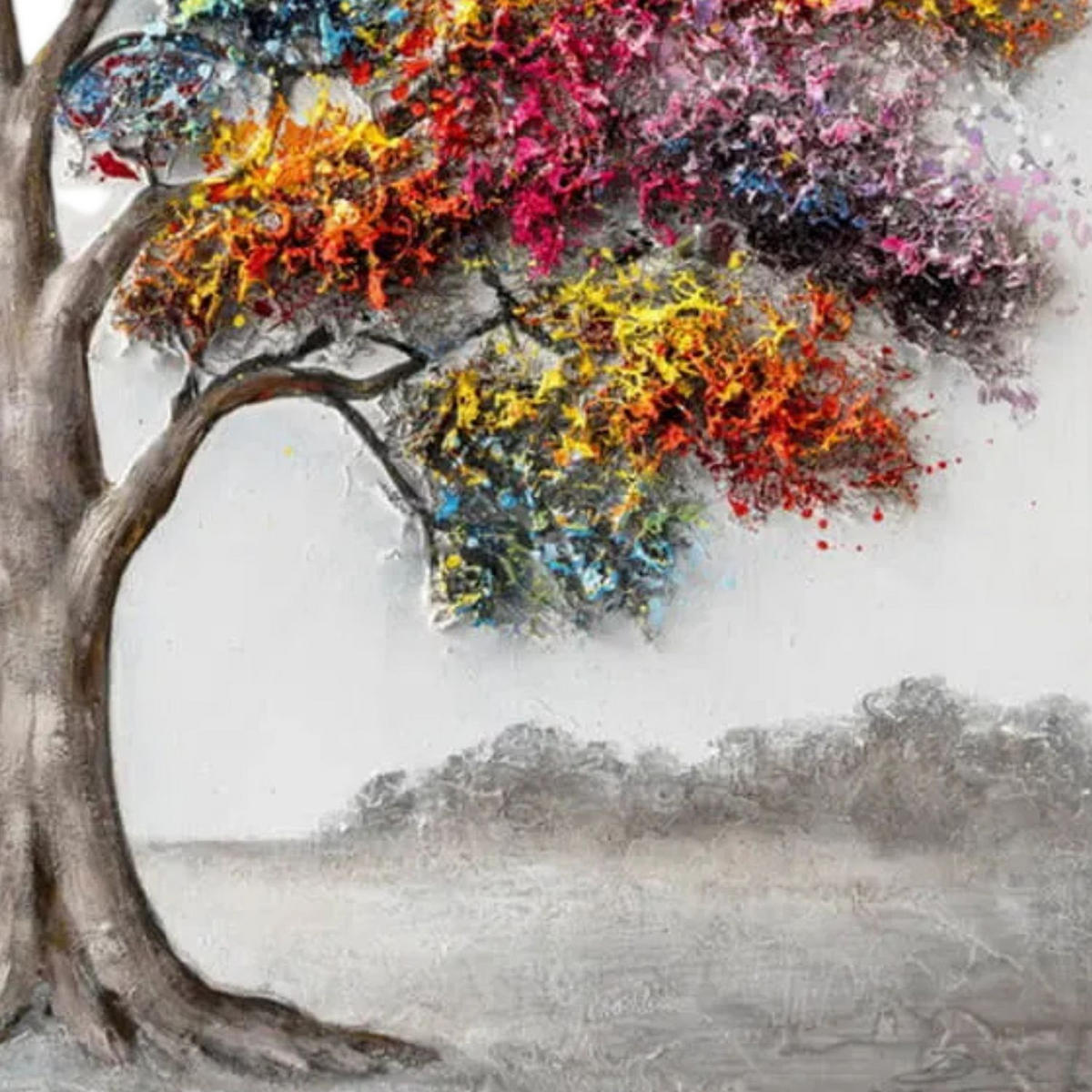 ACRYLBILD HANDGEMALT 80/80 cm - Grau, Holz/Textil (80/80cm) - KUNSTLOFT