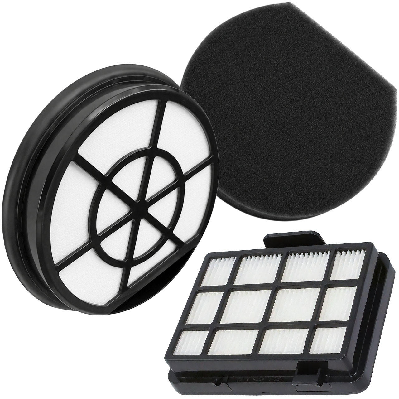 FILTER Serie 2 - 3-tlg. Set, HEPA 87 x 114 x 25 mm, EPA10 Motorfilter waschbar, Ø 14,8 cm - Multicolor, Kunststoff/Metall (15/5/15cm)