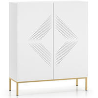 KOMMODE NEBRO,Weiß/Goldfarben - Goldfarben/Weiß, Holzwerkstoff (100/120/37cm) - KONSIMO®