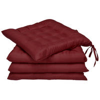 STUHLKISSEN Lea 40/40/5 cm Dunkelrot 4tlg - Dunkelrot, Textil (40/40cm) - Beautissu 