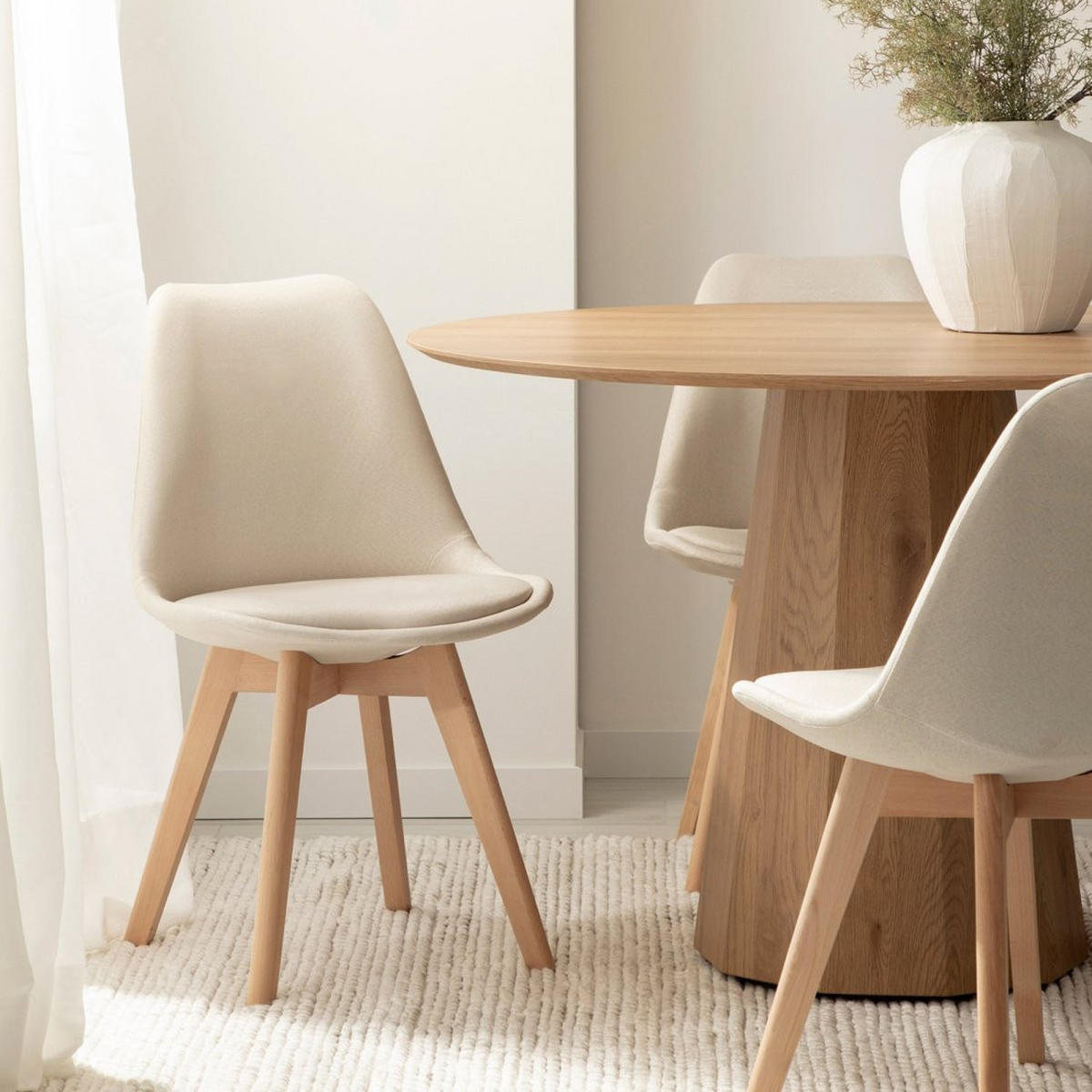 ESSZIMMERSTUHL Kler Beige 49 cm x 82 cm 4er-Set - Beige, Textil (49/82/54cm) - Klast Home