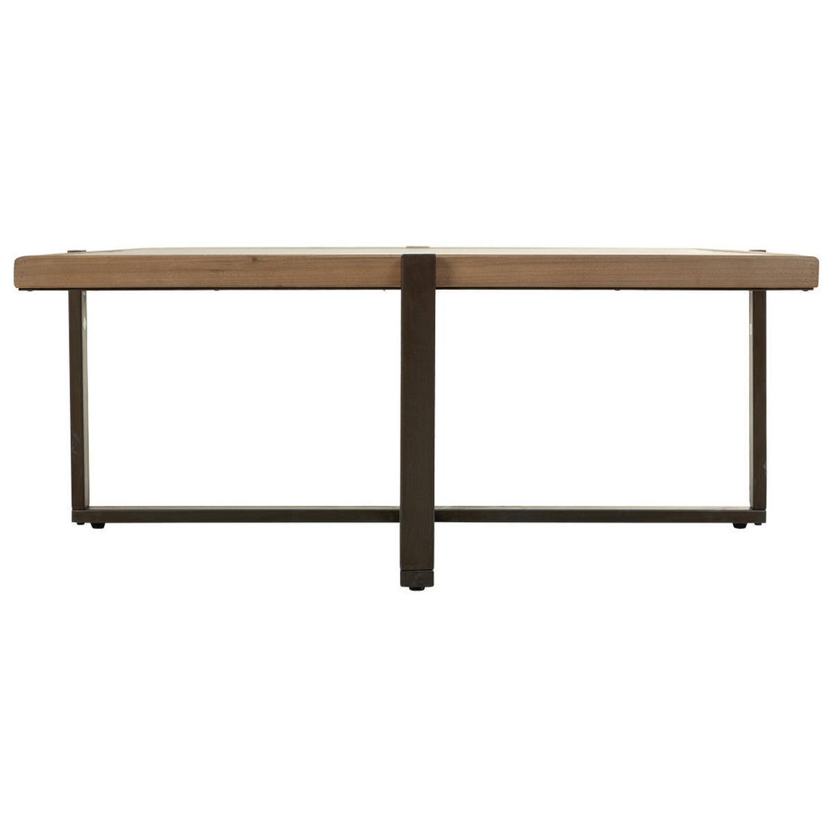 COUCHTISCH aus Holz, Metall und Glas braun 100x100x40 cm - Braun, Holz (99.5/99.5/40cm) - Wanderlust