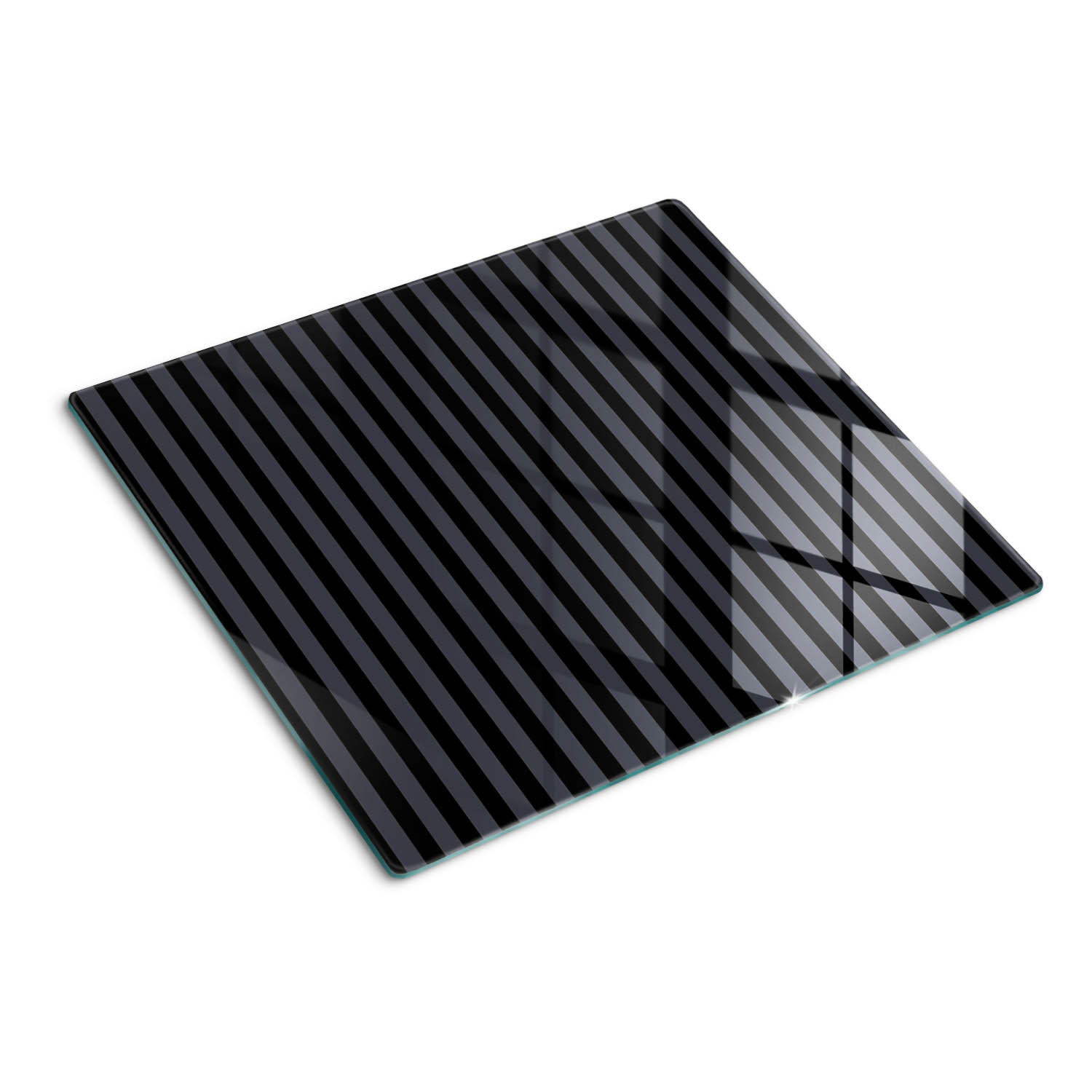 GLASPLATTE 60x52 cm Graue Streifen - Schwarz, Glas (60/0.4/52cm) - TULUP