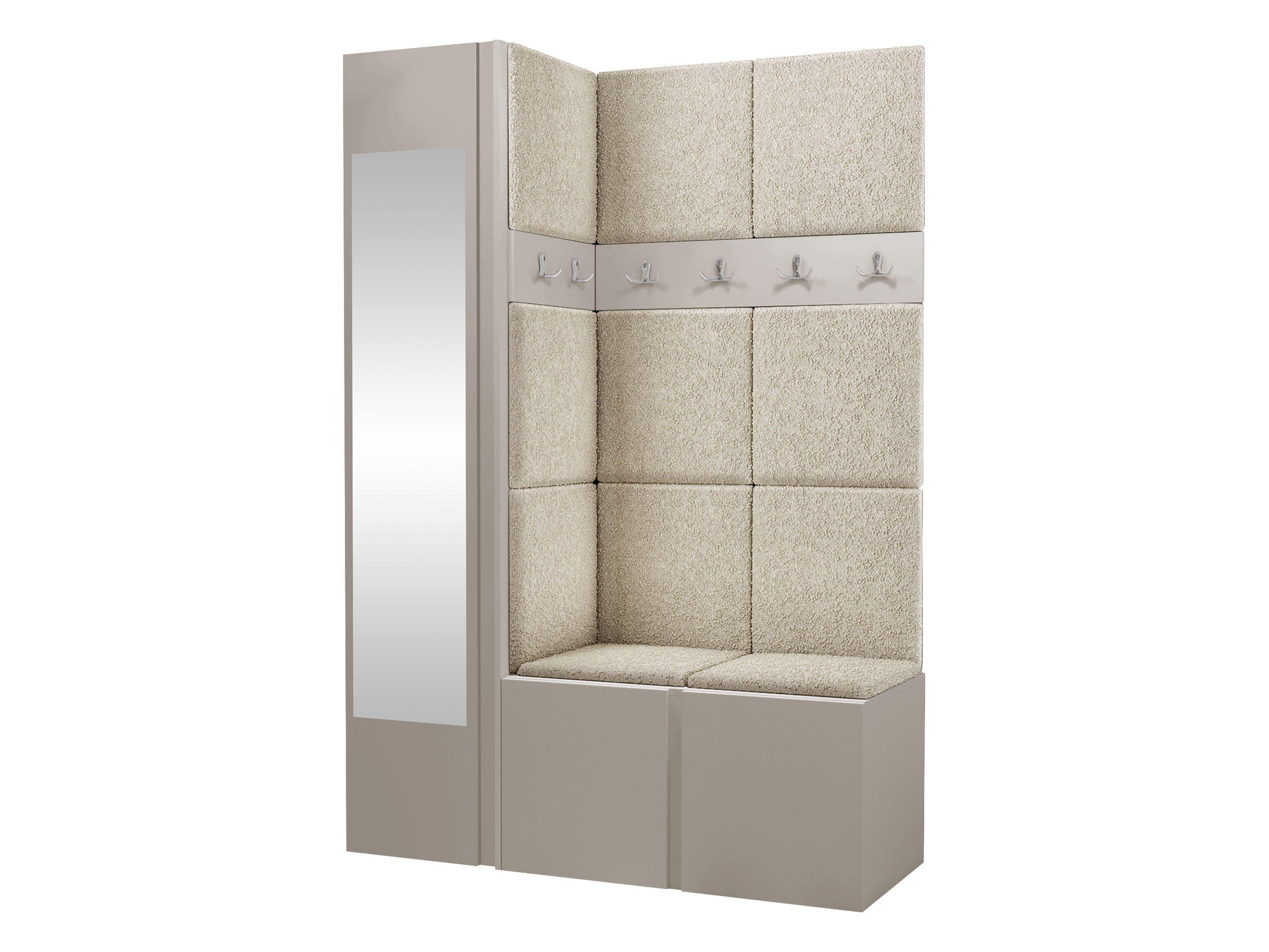 GARDEROBEN-SET Orion X - Kaschmir/Creme, Holzwerkstoff/Kunststoff (124/186/46cm) - MIRJAN24