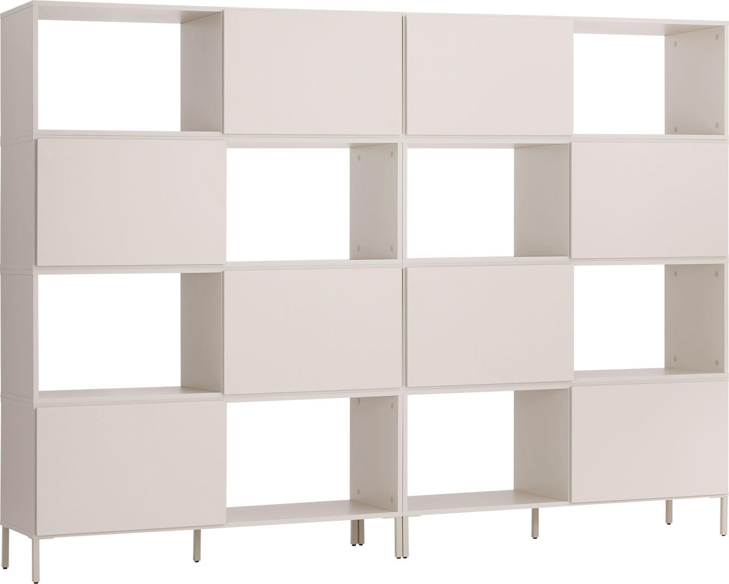 Vox Möbel Bücherregal-Set Creme 43.5x175.5x242 cm