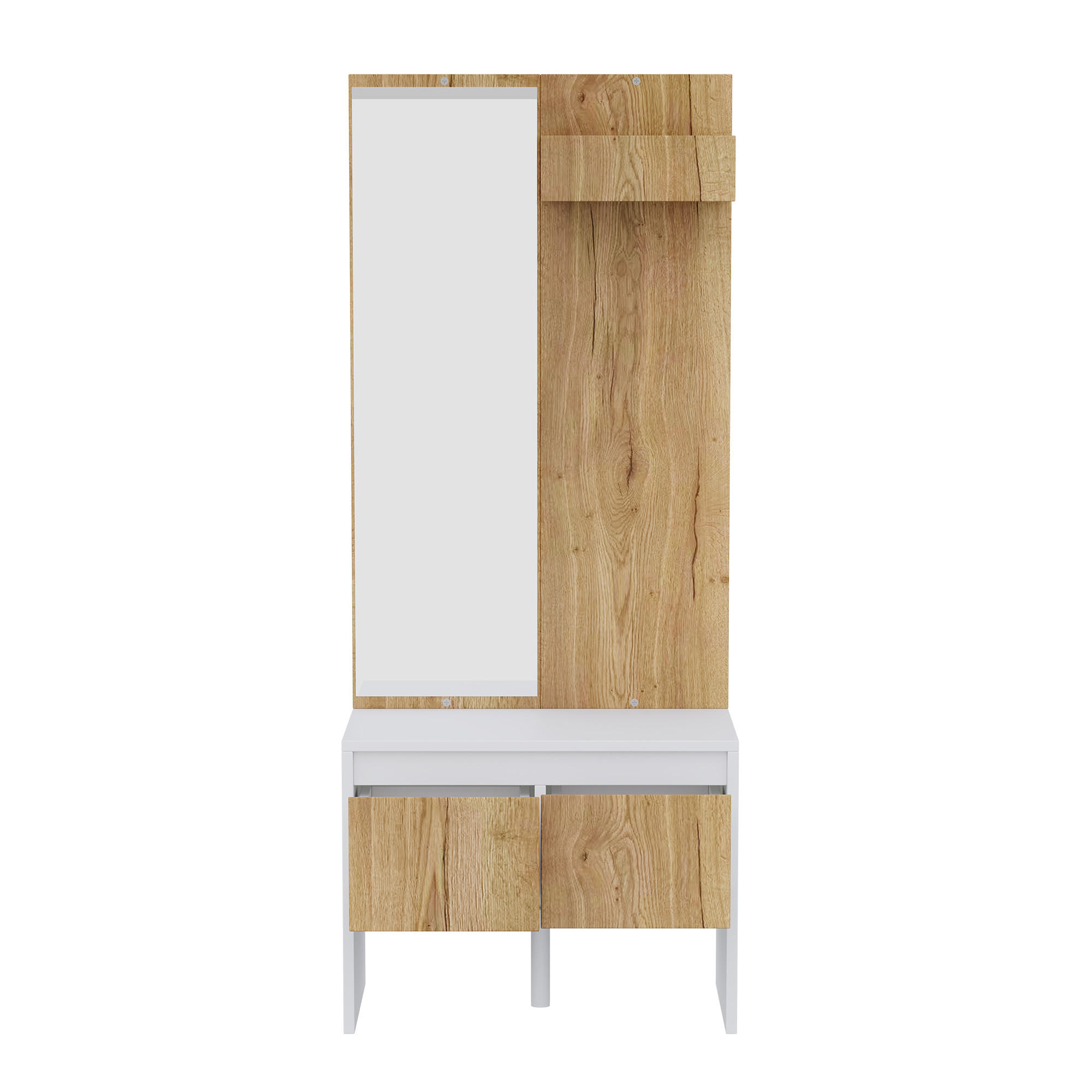 Flieks Garderobe Weiß, Natur 60x145x38 cm