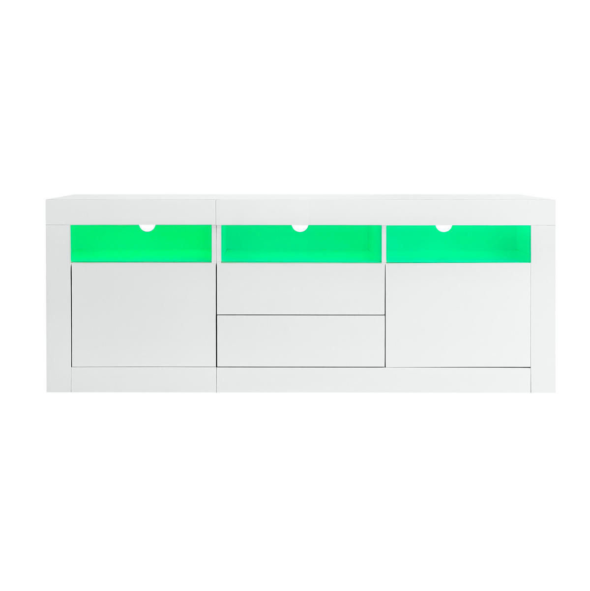 TV-ELEMENT mit LED-Beleuchtung 160 x 35 x 60 cm Hochglanz Weiß - Weiß, Holzwerkstoff (35/60/160cm) - Beauniv