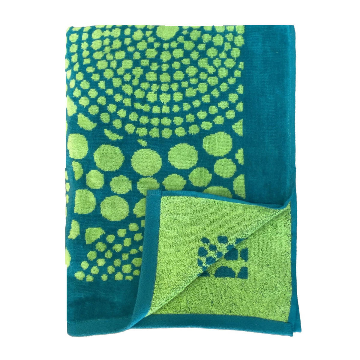 STRANDTUCH Velours-Jacquard Waktu 90x170 g/m2 - Grün, Textil (90/170cm) - LE COMPTOIR DE LA PLAGE