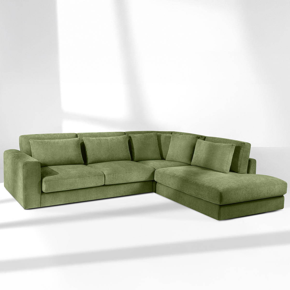 ECKSOFA rechts VERUS - Grün, Holz/Holzwerkstoff (297/248cm) - KONSIMO®