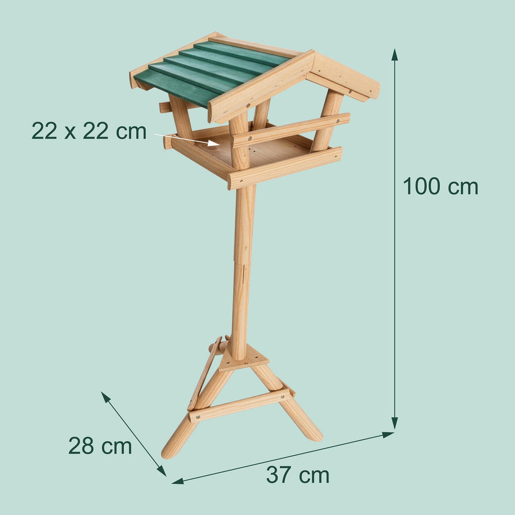 Thumbnail - Relaxdays Vogelfutterhaus, Hellbraun, Holz, 37x100x28 cm, Gartenzubehör, Gartenpflege, Vogelhäuser