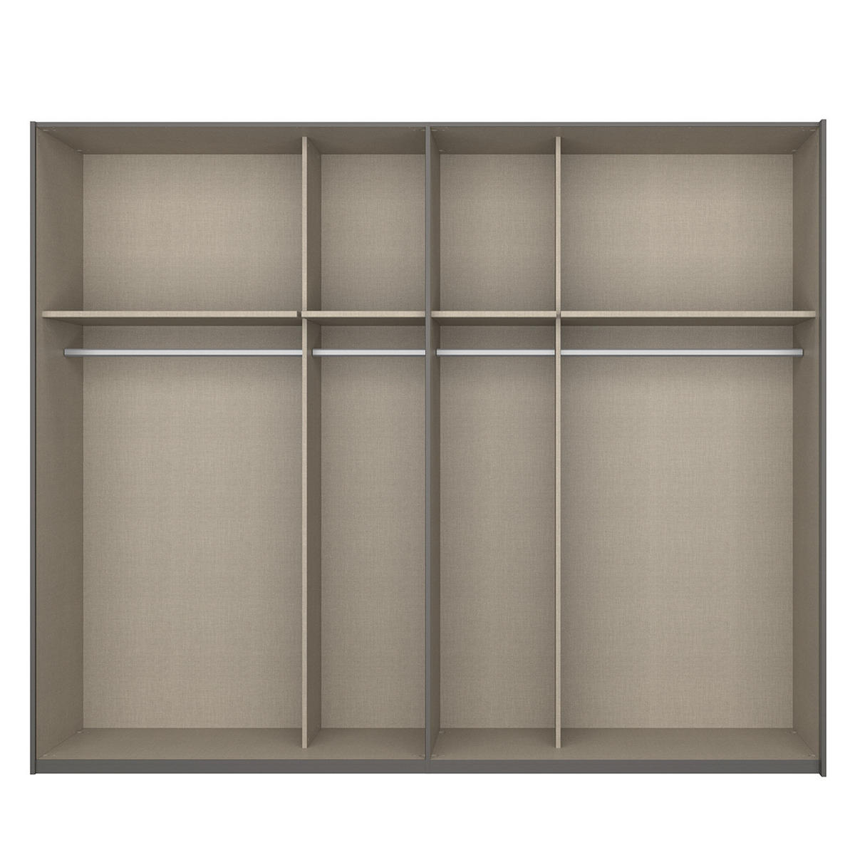 SCHWEBETÜRENSCHRANK - Graphitfarben, Holzwerkstoff (270/222/69cm) - home24