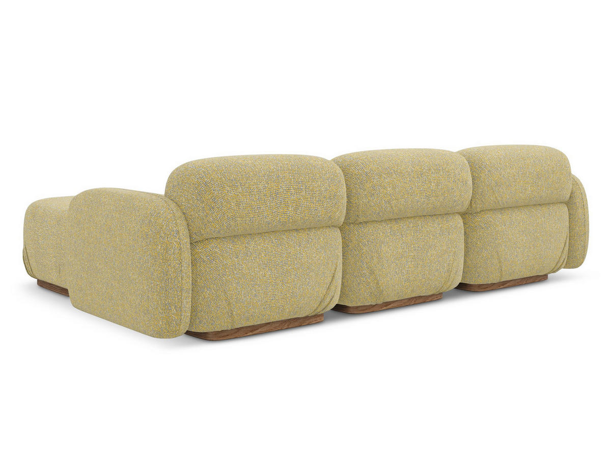 ECKSOFA Beidseitig Strukturstoff Stoff Gelb - Currygelb/Gelb, Holz/Textil (270/190cm) - Makamii