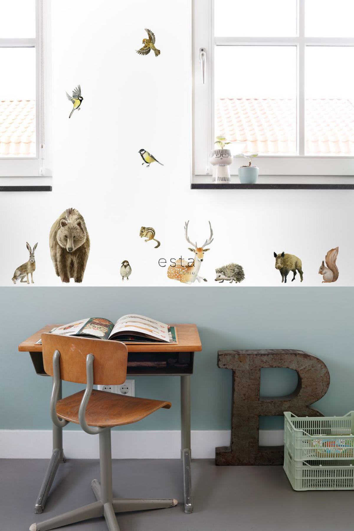 WANDTATTOO Waldtiere 47.5 x 66 cm - Braun, Papier (47.5/66/66cm) - ESTAhome