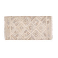 TEPPICH Berber Beige Geometrisch Wolle Baumwolle 60x120 MAKA“ - Beige, Textil (60/120cm) - Miliboo