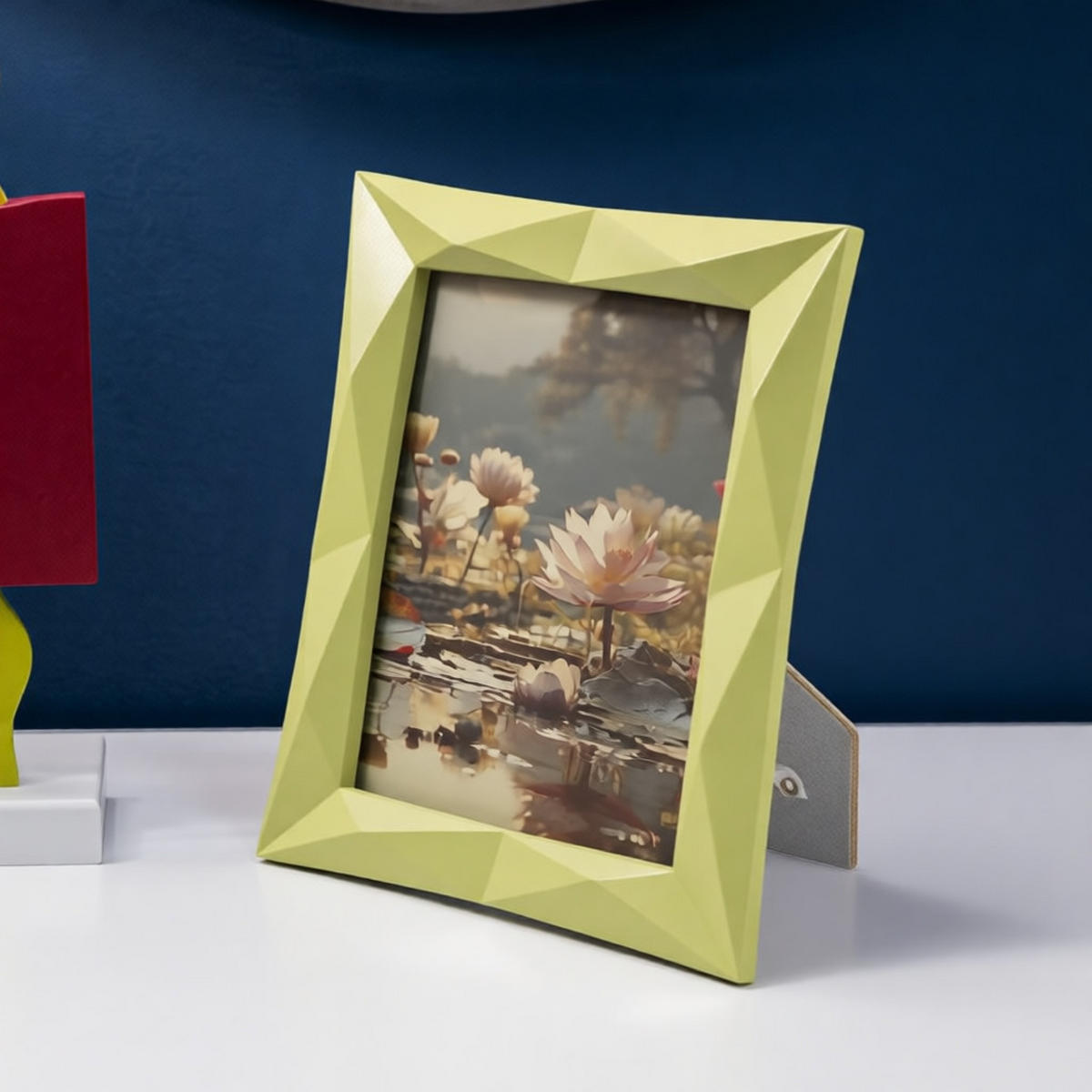 BILDERRAHMEN Greeny, Fotoformat 15 x 20 cm, grün, Polyresin und Glas, Rahmen 21,5 x 2,5 x 25,8 cm - Grün, Glas/Kunststoff (21.5/25.8/2.5cm) - Mauro Ferretti