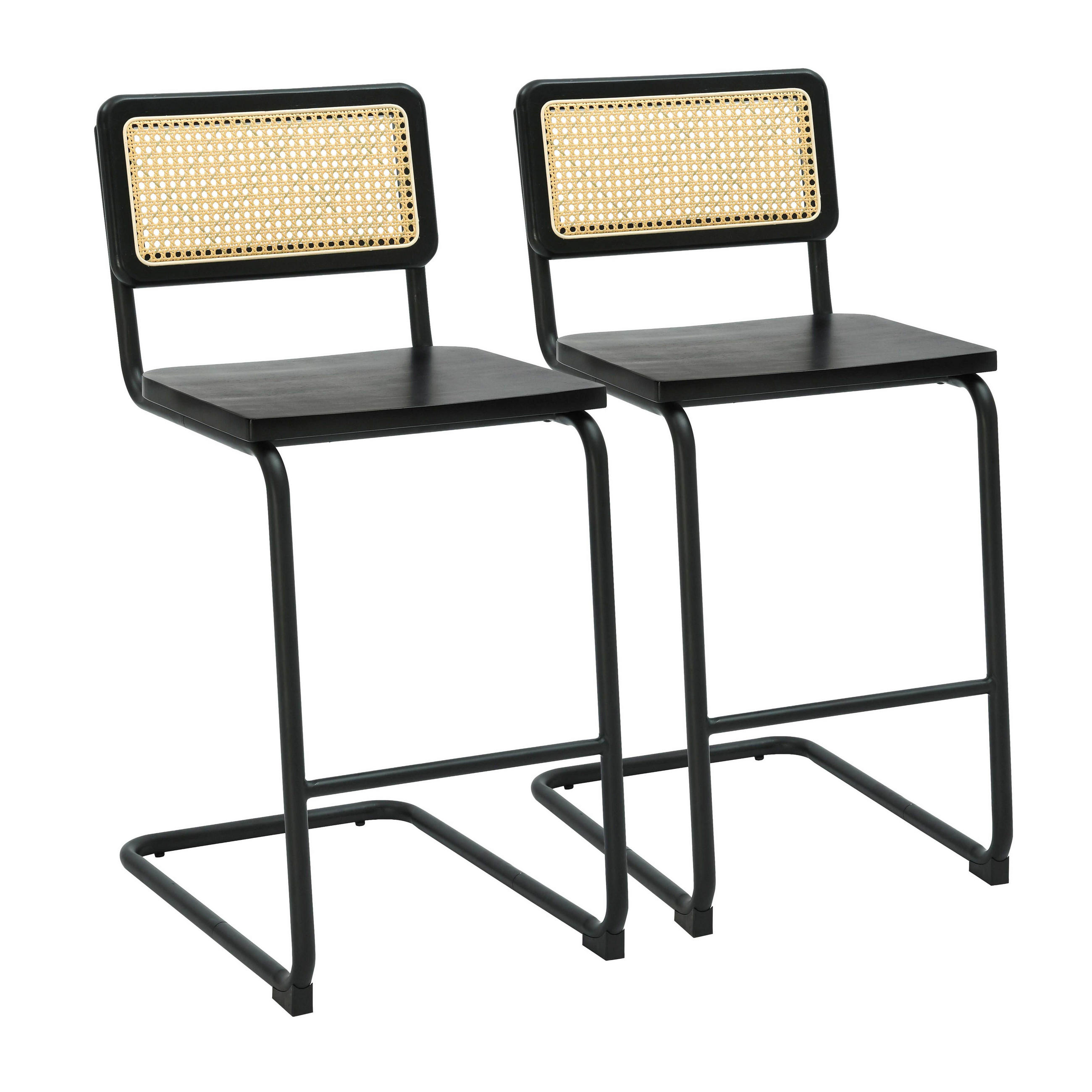 STUHL 2-tlg., Schwarz - Schwarz, Holz (55/96/45cm) - Oviala