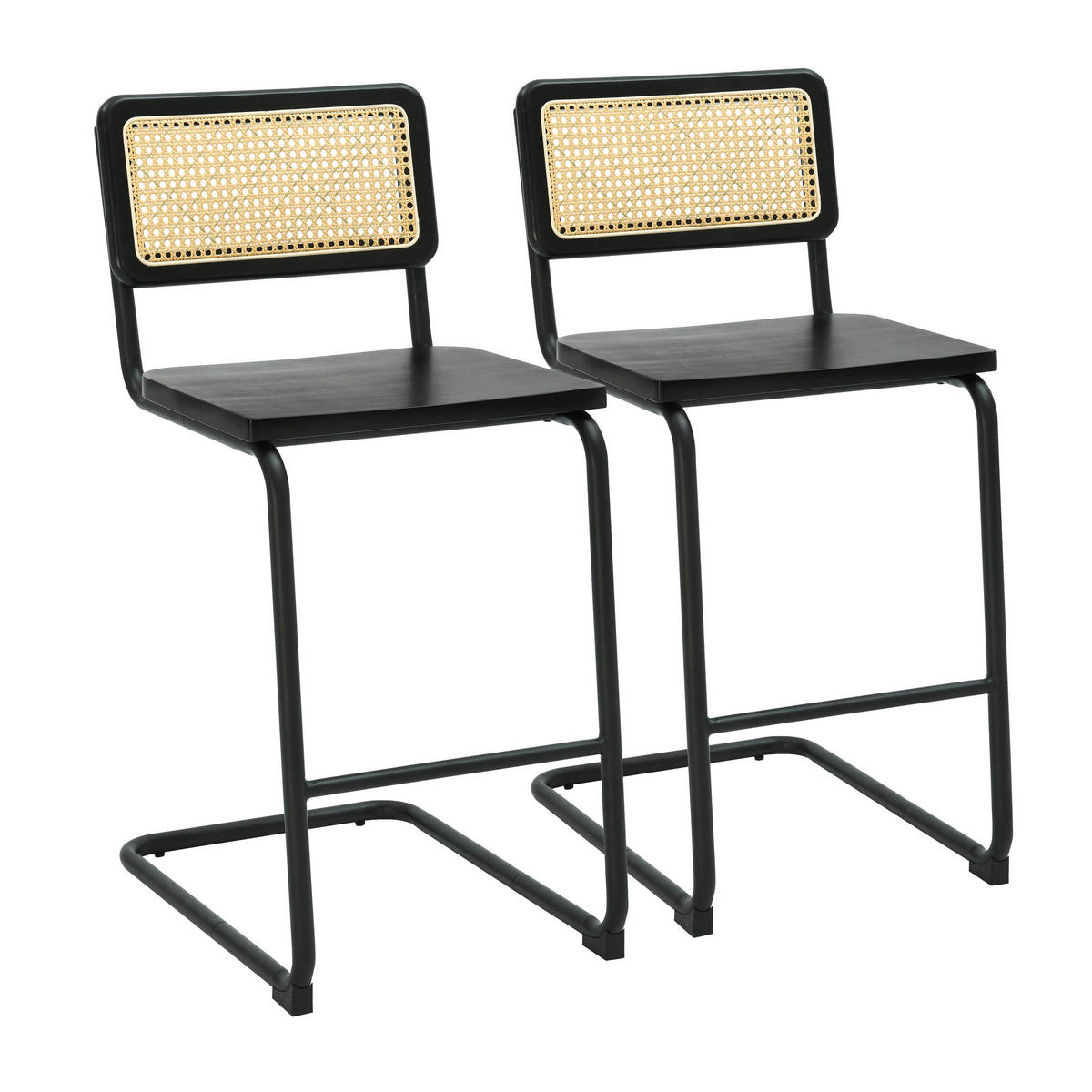 STUHL 2-tlg., Schwarz - Schwarz, Holz (55/96/45cm) - Oviala