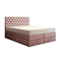 BOXSPRINGBETT 180 x 200 cm LUWR mit H3 Bonell, Bettkasten, Taschenmatratze, Chesterfield Kopfteil, Rosa - Rosa, Holz/Kunststoff (180/200cm) - Trada