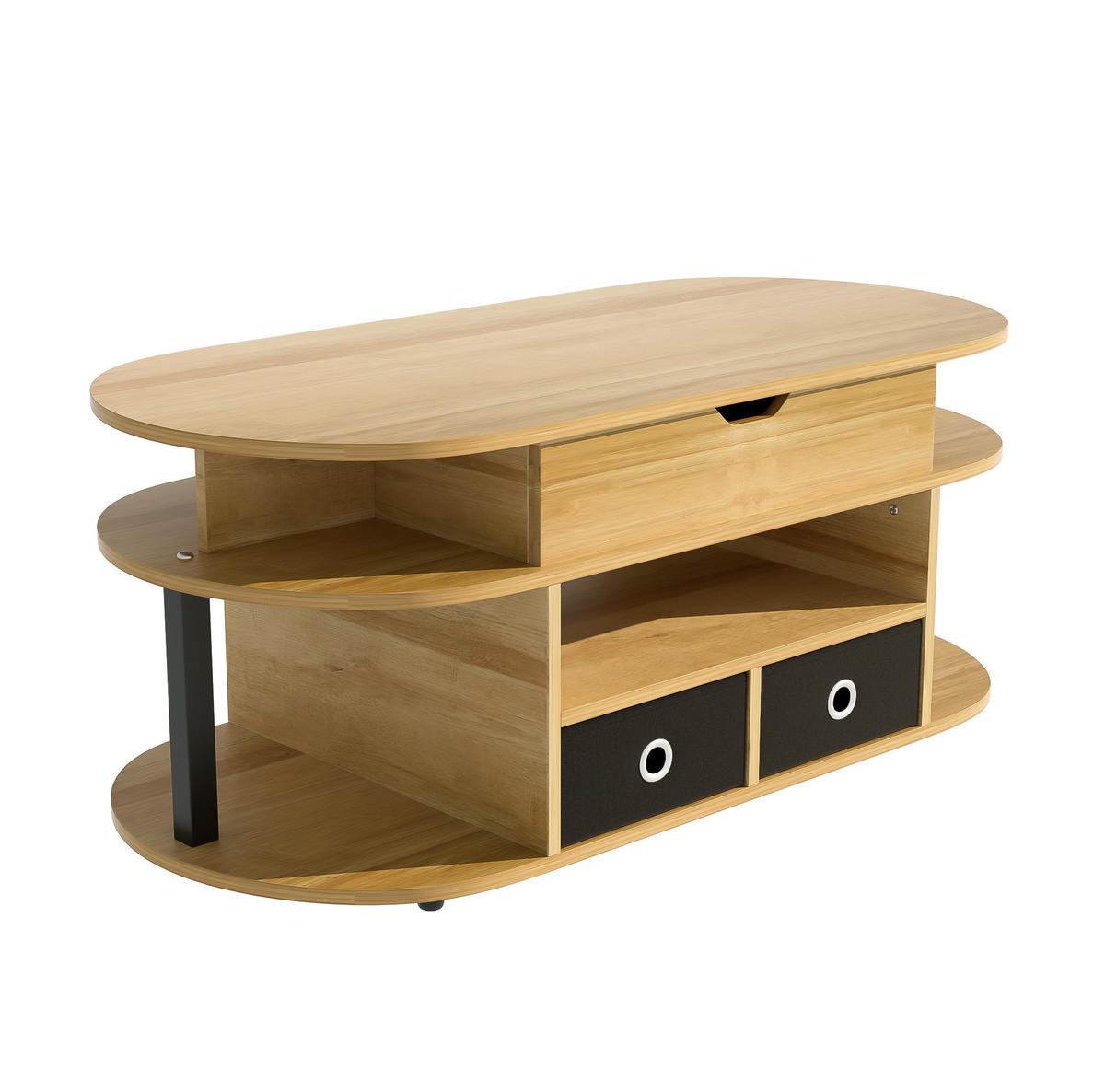 COUCHTISCH aus Spanplatte 105x50x45/60 cm in Naturfarben mit Hebefunktion - Naturfarben, Holzwerkstoff (105/50/60cm) - Modfu