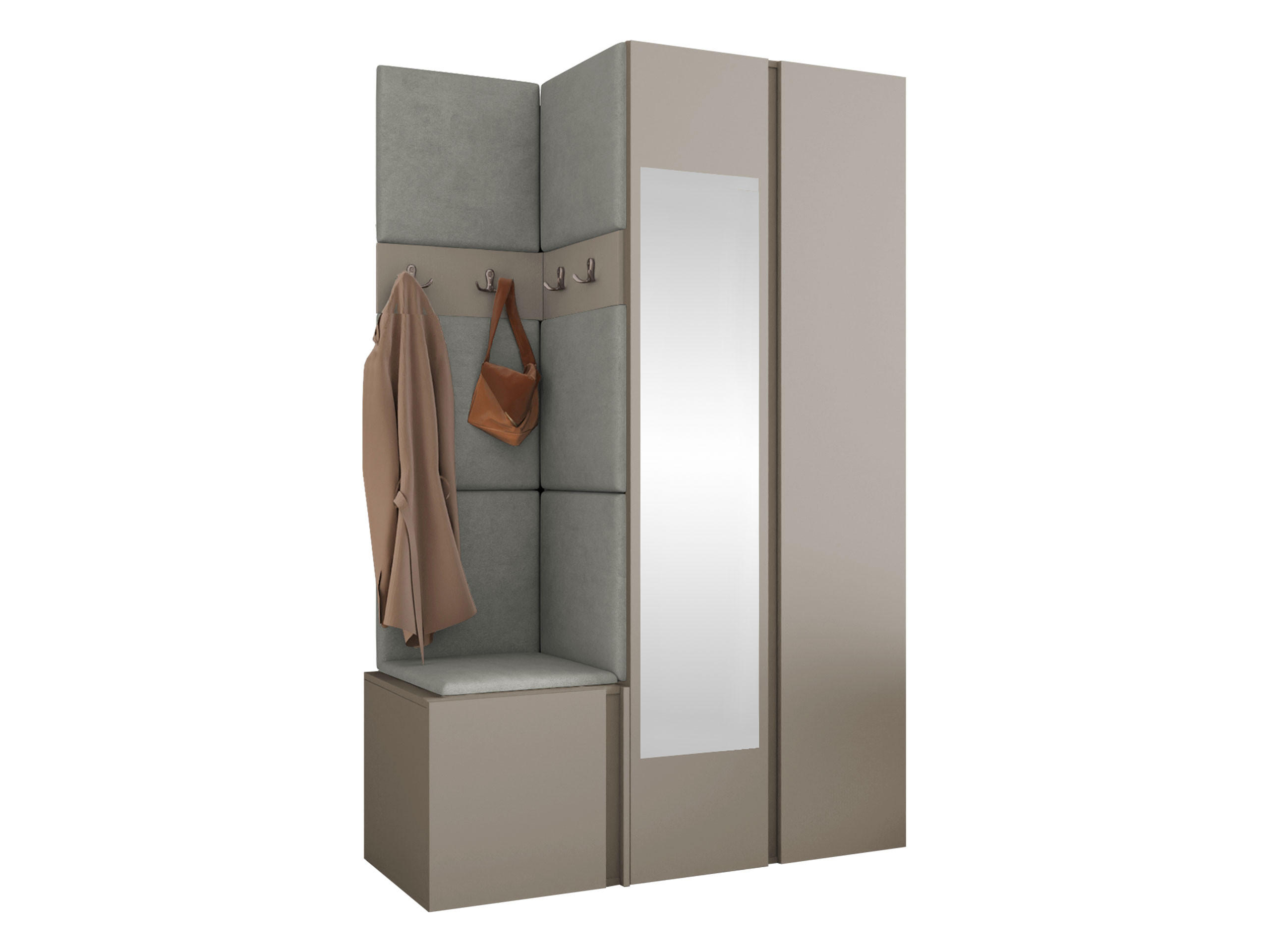 MOBILIER PENTRU HOL Orion XXVI - cașmir/gri, material plastic/compozit lemnos (116/186/46cm) - MIRJAN24