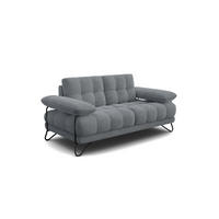 SOFA BUBBARA 2-Sitzer, dunkelgrau - Dunkelgrau/Schwarz, Holz/Textil (185/87/96cm) - Courtois Laville