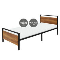 METALLBETT mit MATRATZE 200/90 cm - Braun, Metall (90/200cm) - ML-DESIGN