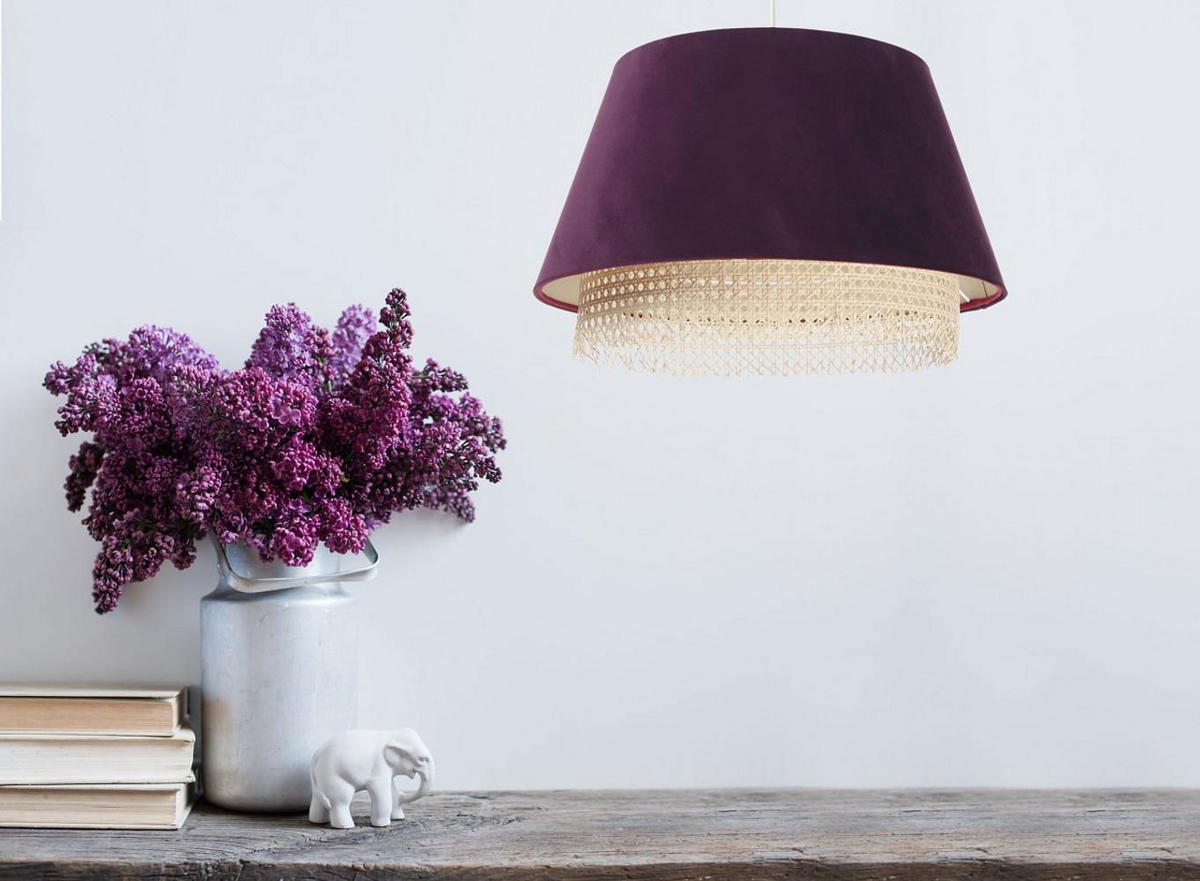 HÄNGELEUCHTE Lila 50/32 cm - Lila, Naturmaterialen (50/1.3/32cm) - ONZENO