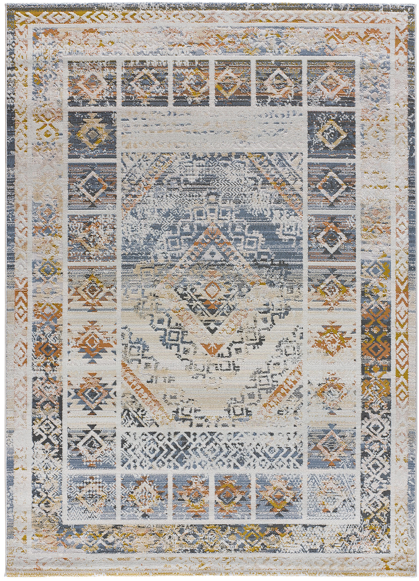 VINTAGE-TEPPICHE Beige Kilis 77/150 cm - Pastellblau/Beige, Naturmaterialien/Textil (77/150cm) - Atticgo
