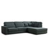 ECKSOFA Kirou Blau Webstoff - Rechts Seite - Blau/Schwarz, Holz/Holzwerkstoff (225/311cm) - Maison de Reve