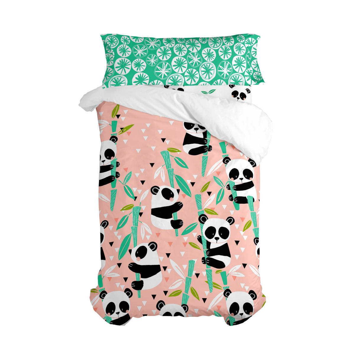 BETTBEZUG set 2 teiliges Panda garden 180x220 cm (Komfortgrösse) - Pink, Textil (180/220cm) - Happy Friday
