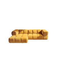 ECKSOFA L-Form Averro, stoff Bluvel, Golden, Links - Goldfarben, Holz (280/150cm) - Kaiser Möbel