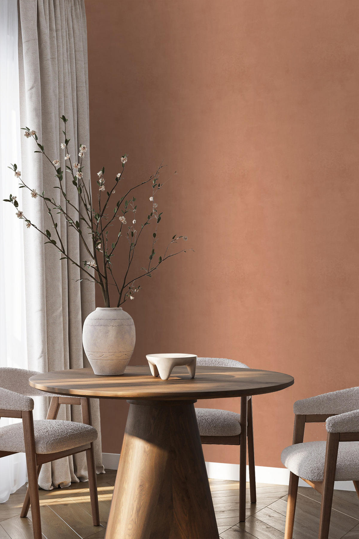 TAPETE Lehmputz 50 x 900 cm - Orange, Papier (50/900cm) - Origin Wallcoverings