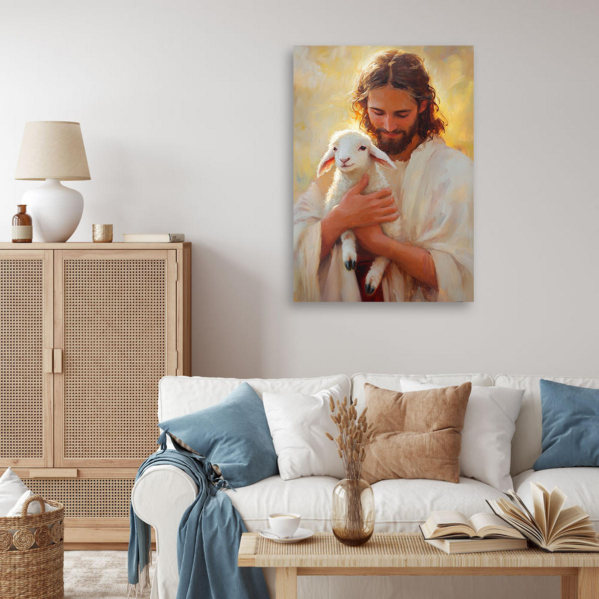 LEINWANDBILD Künstlerische und religiöse Werke 70x100cm - Beige, Textil (70/100cm) - Feeby