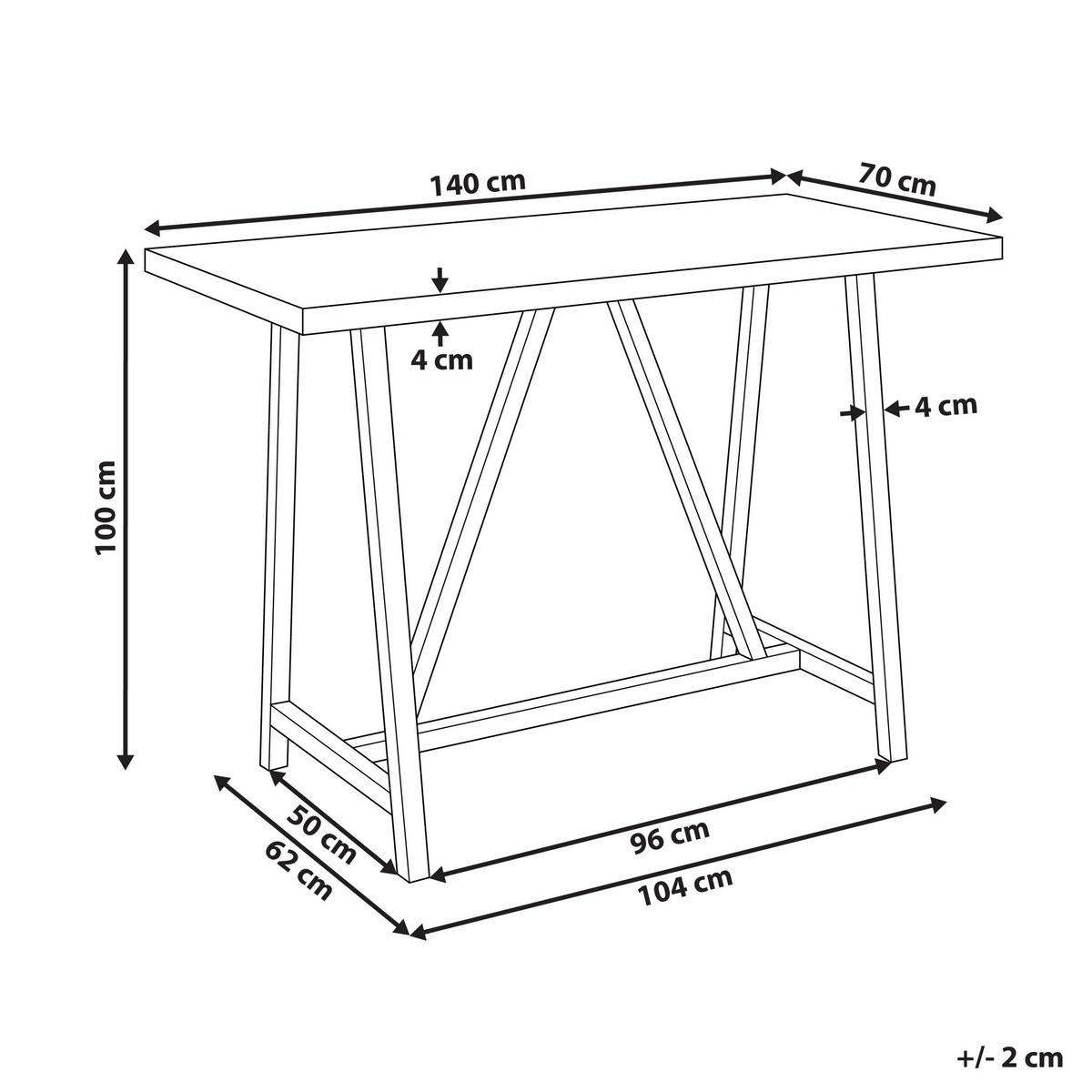 BARTISCH Heller Holzfarbton Talamone - Hellbraun/Grau, Stein (70/140/100cm) - Beliani