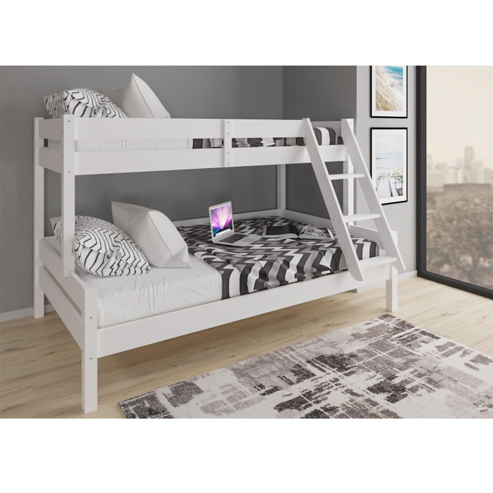 ETAGENBETT Everest Weiß 120x200/80x200 cm - Weiß, Holz (120/200cm) - VitaliSpa