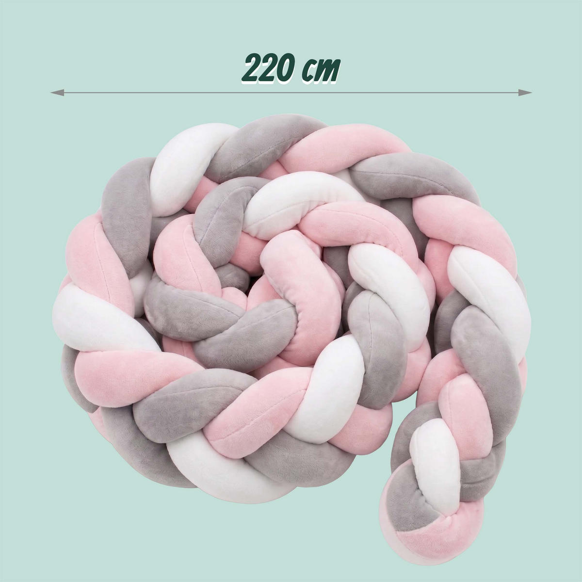 MANTINEL Šedý Růžový pletený - různobarevná, textil/plast (10/220cm) - Relaxdays