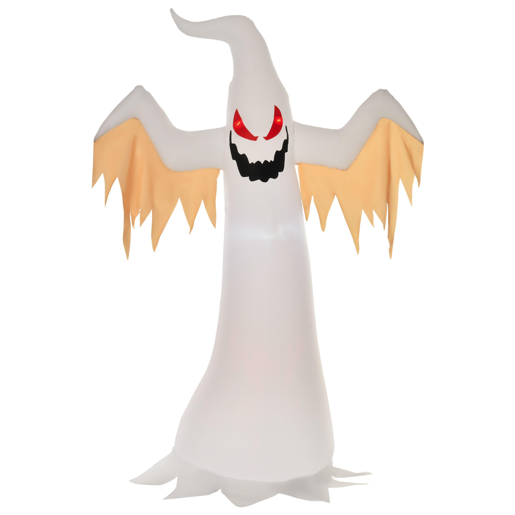 HALLOWEEN AUFBLASBARER GEIST , Weiß, Polyester - Weiß, Kunststoff (80/240/150cm) - HOMCOM