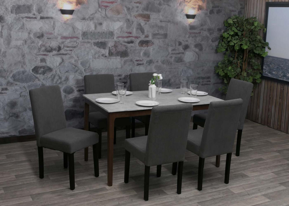 JÍDELNÍ ŽIDLE Šedá, sada 2 ks - šedá, textil (42/90/50cm) - MCW