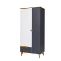 KLEIDERSCHRANK Aster 90x200 mit Schublade - Eichefarben/Graphitfarben, Holzwerkstoff/Kunststoff (90/200/52cm) - Ravio