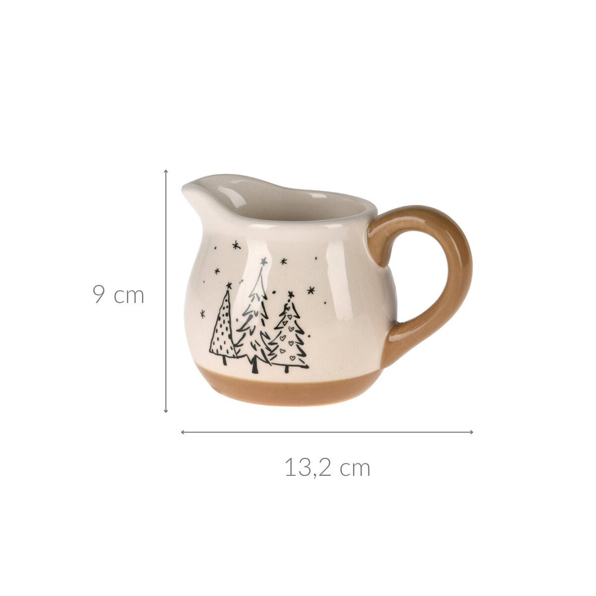 MILCHKANNE Tannenmotiv 9 cm - Weiß, Keramik (250L) - Home Styling Collection