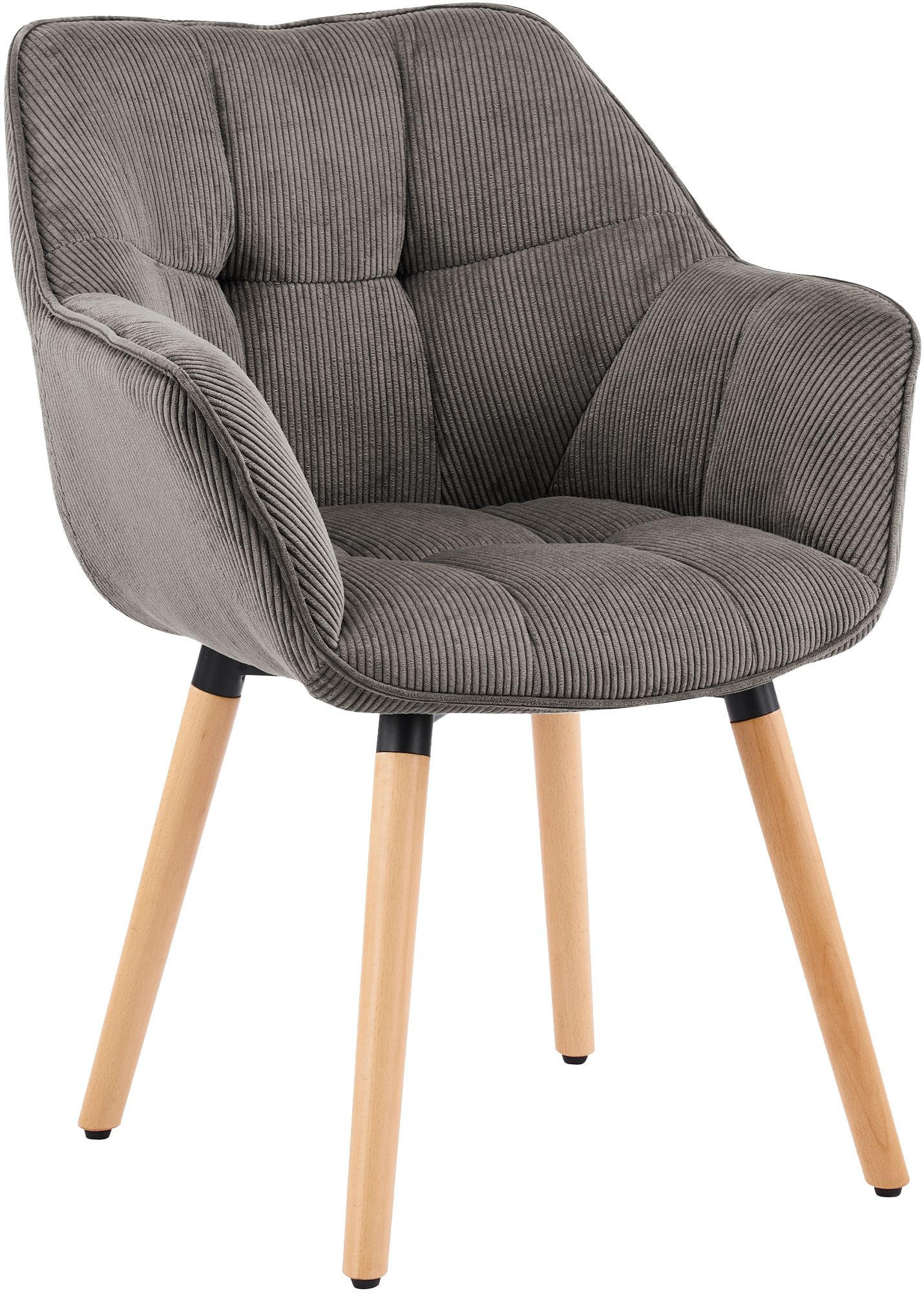 ARMLEHNENSTUHL Cord Taupe - Taupe, Holz/Textil (63/82/60cm) - CLP